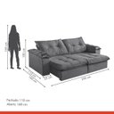 Ver imagem 3 de Sofá Retrátil e Reclinável Modulado 2 Lugares 250cm Pés em Madeira Maciça Canadá