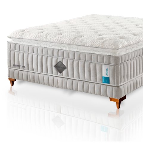 Colchão King Latex Foam de Látex Híbrido Qgel com Cobre - 193x203cm - Box