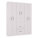 Ver imagem 1 de Guarda Roupa Casal Milão 6 Portas Branco Brilho - Poquema