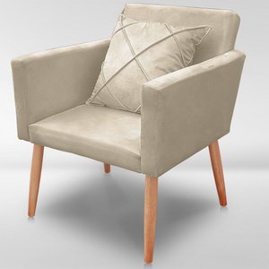 Cadeira Poltrona para Sala Quarto Confortável e Reforçada:capuccino