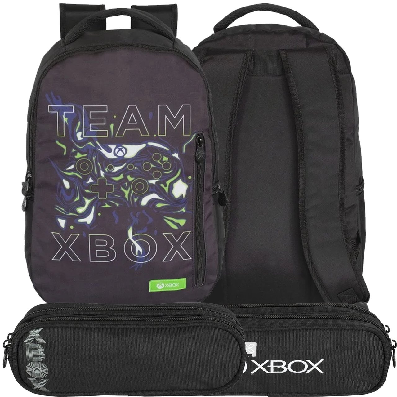 Kit Mochila Costas Xbox B01 + Estojo Duplo Xbox B04 - Xeryus - Preto