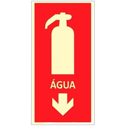 Placa de Sinalização de Emergência Extintor Água 10x20cm - 1
