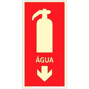 Placa de Sinalização de Emergência Extintor Água 10x20cm
