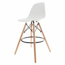 Ver imagem 5 de 2 Banquetas Com Encosto Alto Base Madeira Wood Branco