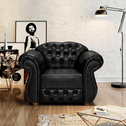 Poltrona Chesterfield Merlô Via Encanto Courano Preto - 2