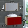Gabinete de Banheiro Suspenso 2 Gavetas Berlim 60cm Freijó Amadeirado e Vinho - Vermelho - 3