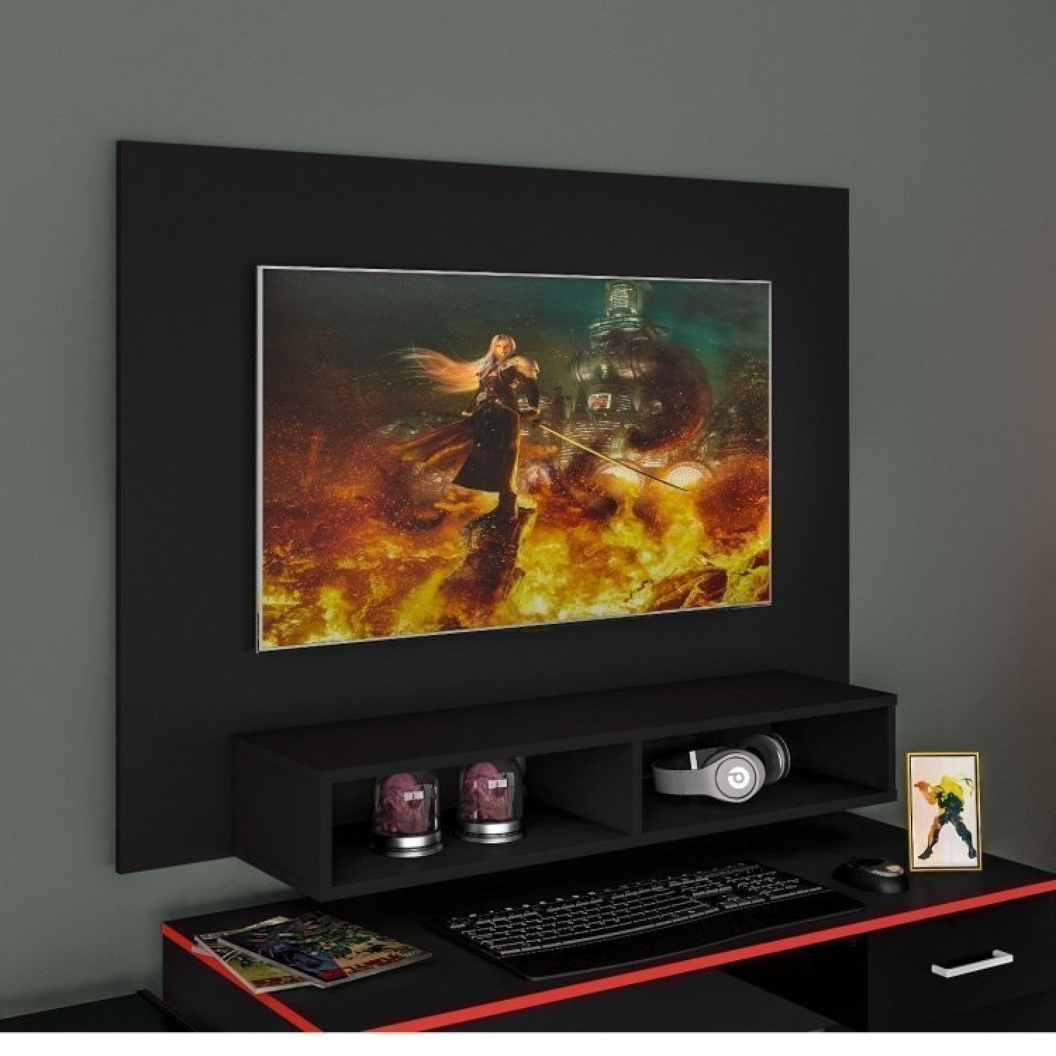 Mesa Gamer com Painel Para TV até 42 Polegadas Flash Espresso Móveis - 2