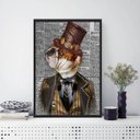 Ver imagem 2 de Quadro Vintage Bulldog Inglês 24x18cm - com vidro:Madeira branca