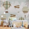 Papel de parede balãozinho verde infantil para quarto de bebê menino M³ PP77 - 3