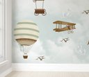 Ver imagem 2 de Papel de parede balãozinho verde infantil para quarto de bebê menino M³ PP77