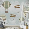 Papel de parede balãozinho verde infantil para quarto de bebê menino M³ PP77 - 4