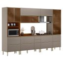 Ver imagem 1 de Cozinha Modulada Proença 6 Peças Paneleiro e Cristaleira Nogueira Nude Prime Tx - Demartez