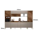 Ver imagem 3 de Cozinha Modulada Proença 6 Peças Paneleiro e Cristaleira Nogueira Nude Prime Tx - Demartez