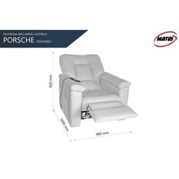 Poltrona do Papai Reclinável Elétrica Mx-40 Veludo Porsche  - 6