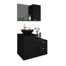 Gabinete para Banheiro com Cuba Kit Completo Armário + Cuba + Espelheira Preto com Cobre Nuestra - 2