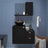 Gabinete para Banheiro com Cuba Kit Completo Armário + Cuba + Espelheira Preto com Cobre Nuestra - 1