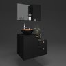 Gabinete para Banheiro com Cuba Kit Completo Armário + Cuba + Espelheira Preto com Cobre Nuestra - 6