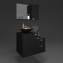 Ver imagem 6 de Gabinete para Banheiro com Cuba Kit Completo Armário + Cuba + Espelheira Preto com Cobre Nuestra