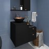 Gabinete para Banheiro com Cuba Kit Completo Armário + Cuba + Espelheira Preto com Cobre Nuestra - 9
