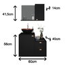 Gabinete para Banheiro com Cuba Kit Completo Armário + Cuba + Espelheira Preto com Cobre Nuestra - 11