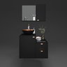 Gabinete para Banheiro com Cuba Kit Completo Armário + Cuba + Espelheira Preto com Cobre Nuestra - 10