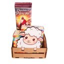 Ver imagem 3 de Cestinha de Páscoa Cordeiro com Chocolate e Jogos Religiosos Exclusivos