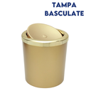 Ver imagem 4 de Lixeira com Tampa Basculante para Banheiro Cozinha 5litros Haus - Dourada