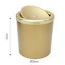 Ver imagem 2 de Lixeira com Tampa Basculante para Banheiro Cozinha 5litros Haus - Dourada