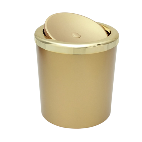 Lixeira com Tampa Basculante para Banheiro Cozinha 5litros Haus - Dourada