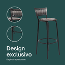 Ver imagem 4 de Banqueta Alta para Cozinha Junco Degradê Bancada Bistrô Balcão Ilhas Área Gourmet Piscina