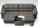 Ver imagem 6 de Sofá com Carregador Usb e Molas no Assento Retrátil Reclinável Mimo 2,30m Velosuede Cinza - Netsofas