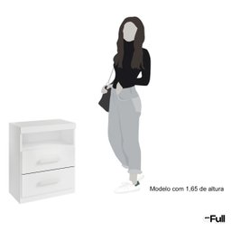 Mesa de Cabeceira Criado Compacto Quarto Cama Branco - 5
