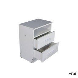 Mesa de Cabeceira Criado Compacto Quarto Cama Branco - 7