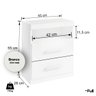 Mesa de Cabeceira Criado Compacto Quarto Cama Branco - 4