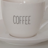 Xícara de Chá de Porcelana com Pires Coffee 230 Ml Coleção Exclusiva Lettering Home Lovers Coleção L - 4