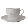Xícara de Chá de Porcelana com Pires Coffee 230 Ml Coleção Exclusiva Lettering Home Lovers Coleção L - 3