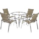 Ver mais imagens de Kit 4 Cadeiras e Mesa 2 Espreguiçadeiras 1 Chaise Alumínio Trama Original