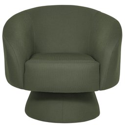 Poltrona Decorativa Liz Base Fixa Linho Verde - Casaepoltrona - 6