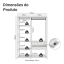 Ver imagem 4 de Guarda-Roupa Closet Modulado 2 Gavetas 129 cm Valencia Madesa