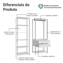 Ver imagem 5 de Guarda-Roupa Closet Modulado 2 Gavetas 129 cm Valencia Madesa