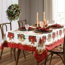 Ver imagem 3 de Toalha de Mesa Quadrada 4 Lugares Natal Natalino Papai Noel Estampa:natal 107