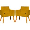 Ver imagem 1 de Kit 2 Poltronas Decorativa para Sala Recepção Manicure Consultório Suede