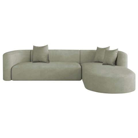 Sofá Modular Celinne Luxuoso Sala de Estar Decoração Luxo 265cm Bouclé