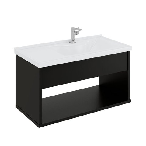 Gabinete Armário de Banheiro Encanto com Cuba Preto