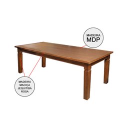 Mesa Jantar Retangular Madeira Maciça Aurora 200x100 com 8 Cadeiras Paris Base Alumínio - Castanho - 3