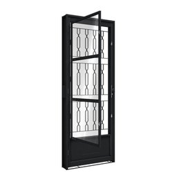 Porta de Aço de Giro com Postigo e Grade Mosaico 215x85cm Aço Pronto Riobras - 1 Porta de Aço de Giro com Postigo e Grade Mosaico 215x85cm Aço Pronto Riobras - 1