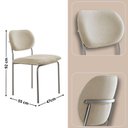 Ver imagem 3 de Sala de Jantar Mesa Ballare com 4 Cadeiras Moderna Mobilia Linho Off/imbuia/off/prata