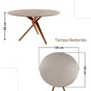 Ver imagem 5 de Sala de Jantar Mesa Ballare com 4 Cadeiras Moderna Mobilia Linho Off/imbuia/off/prata