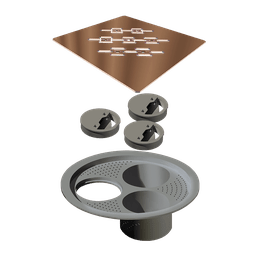 GRELHA RALO LINEAR NOVII P/CAIXA SIFONADA 15CM RED GOLD 4028 - 1