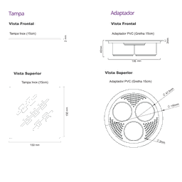 GRELHA RALO LINEAR NOVII P/CAIXA SIFONADA 15CM RED GOLD 4028 - 3